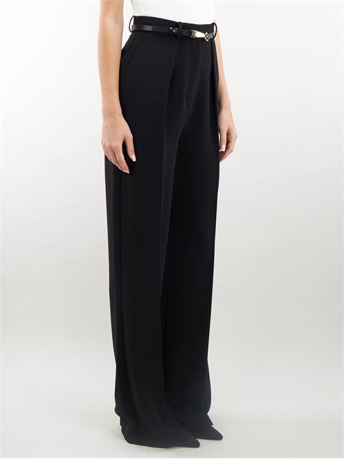 Straight trousers in light crepe with carabiner Elisabetta Franchi ELISABETTA FRANCHI | Pants | PA04642E2110